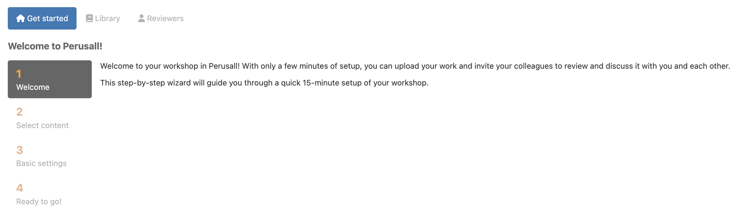 picture of the 4 set up steps for a workshop