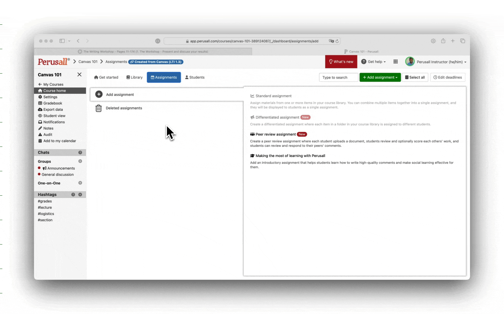Instructor goes to the course settings under general and adjust the comment language