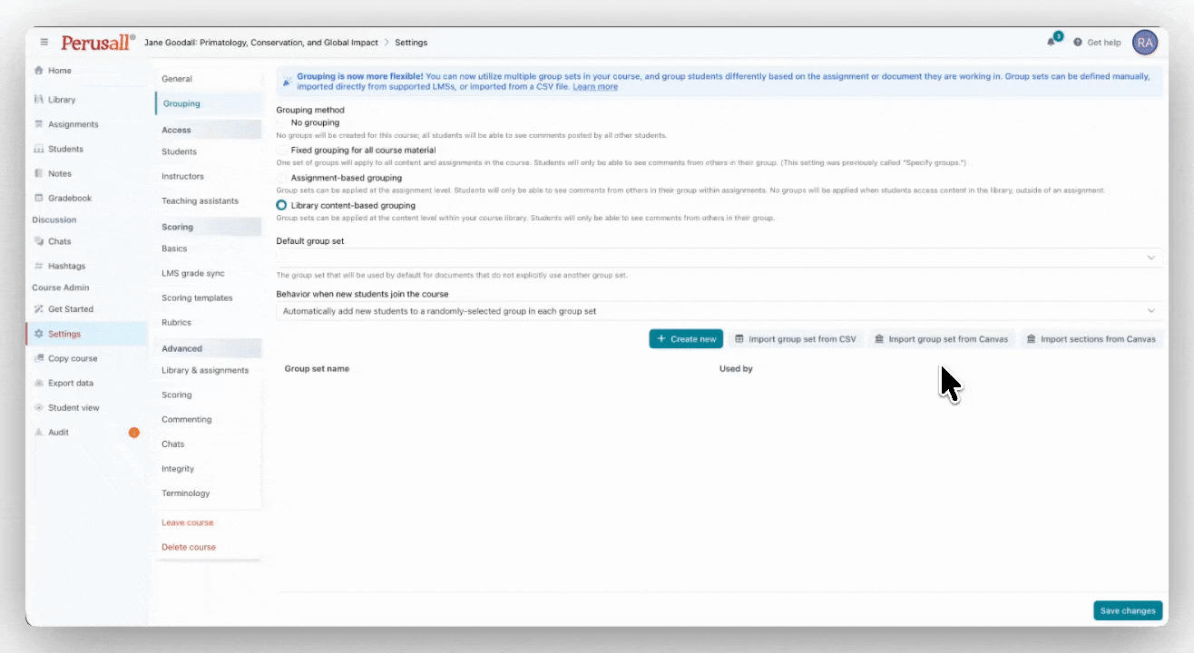 Group set import into Perusall from LMS integrated course.gif