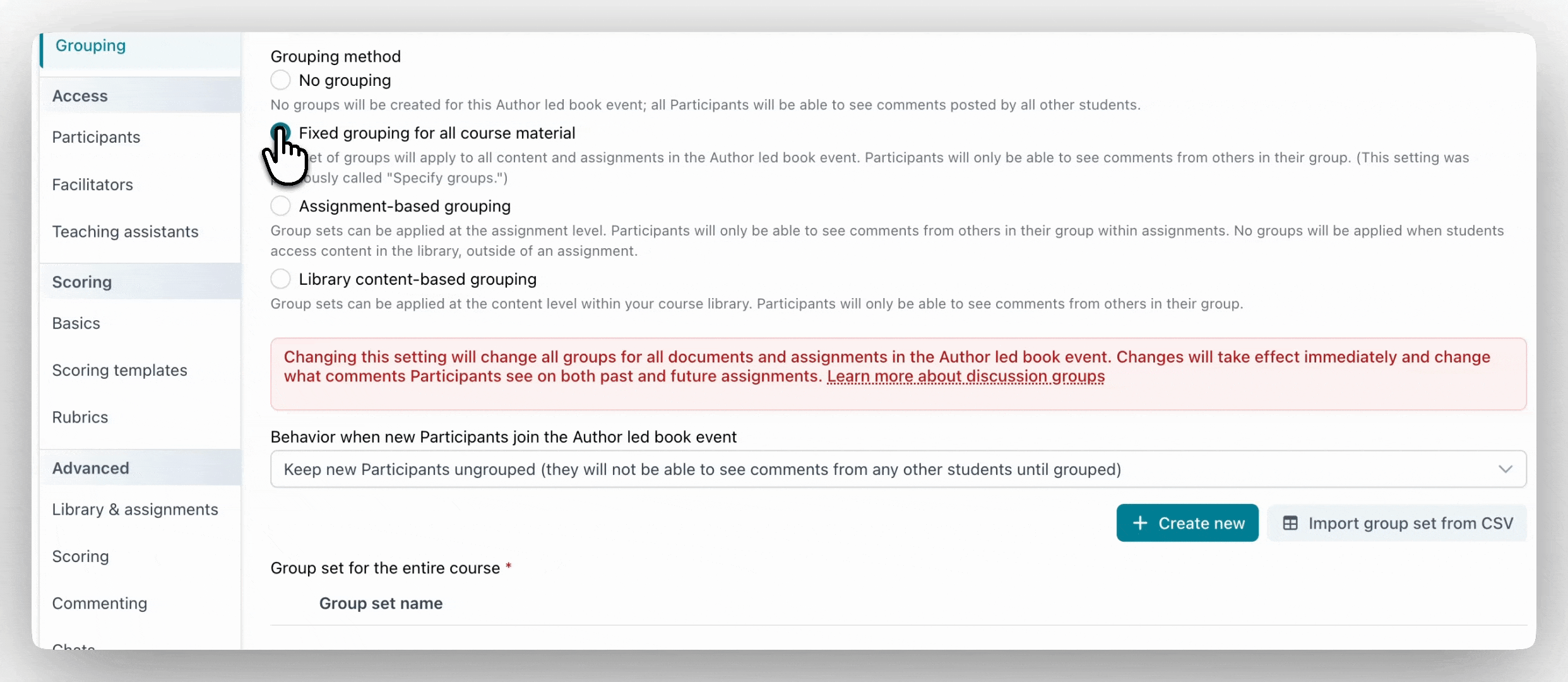 Behavior when new Participants join the course for fixed, assignment based, or library content based grouping.gif